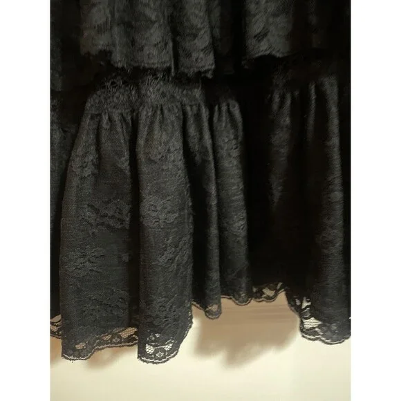 Doen Oralie Lace Tiered Dress size S NWT A-Line Black Witchy Whimsigoth - Picture 10 of 15